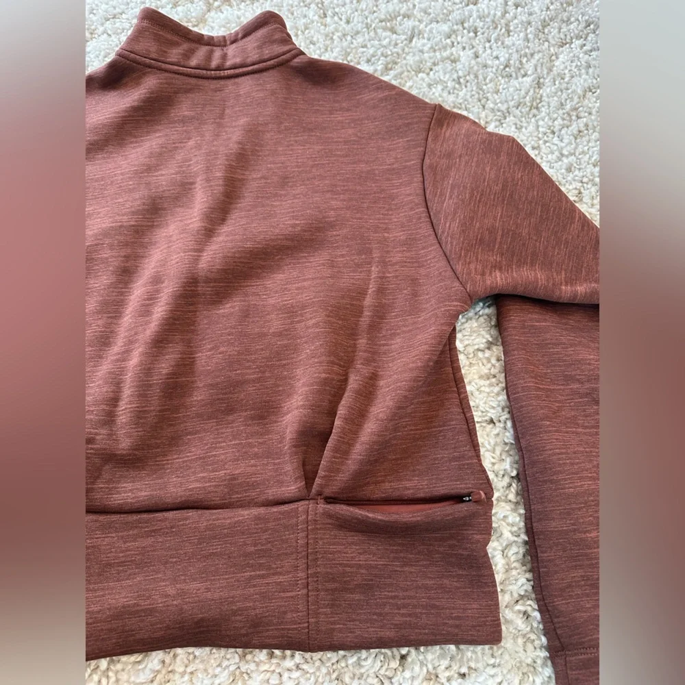 Athleta Brown Quarter-Zip Pullover Fleece - Picture 4 of 4